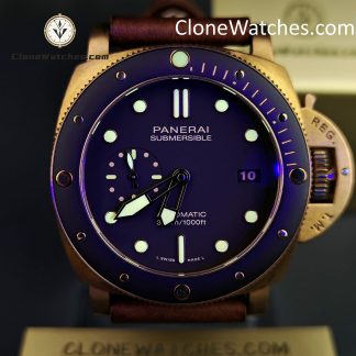 Panerai Super Clone Watches 1:1 Submersible Bronzo PAM 00968 Brown Dial detail view