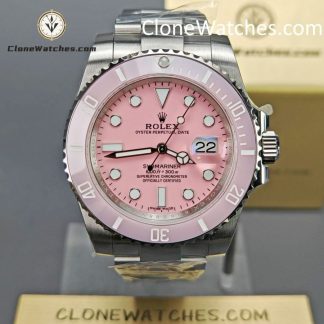 Modified Super Clone Watches 1:1 DiW Rolex Submariner Pink Dial 3235 Movement detail view