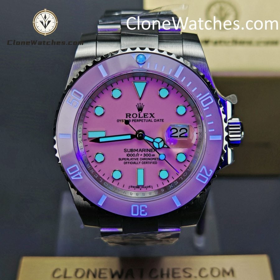 Modified Super Clone Watches 1:1 DiW Rolex Submariner Pink Dial 3235 Movement
