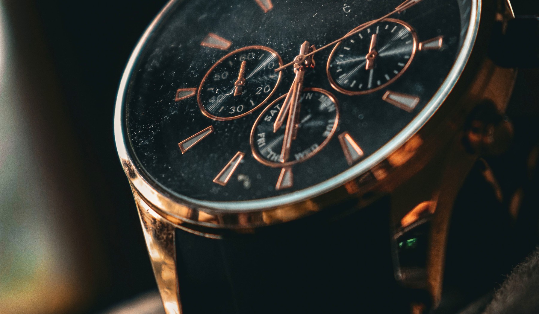 Macro watch dial in low light used for marker application discussion