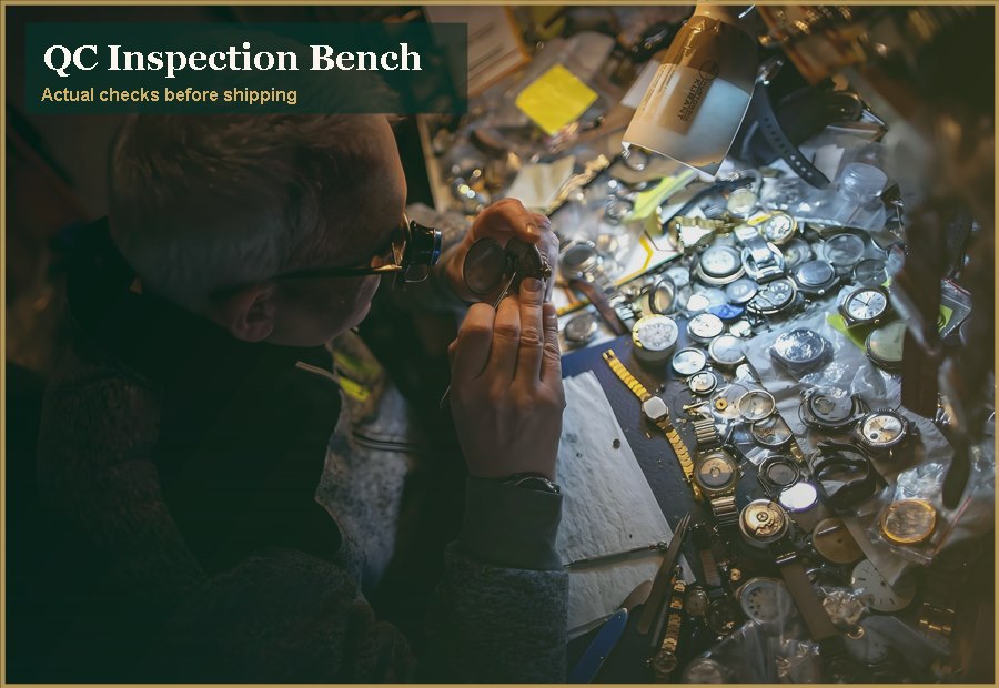 watchmaker QC inspection for super clone watch before shipping detail