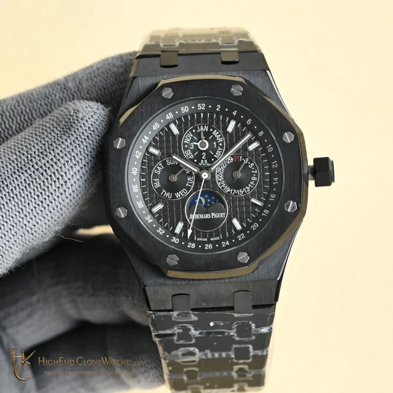 Audemars Piguet Black Ceramic 26579 True Moon Phase super clone watch front view