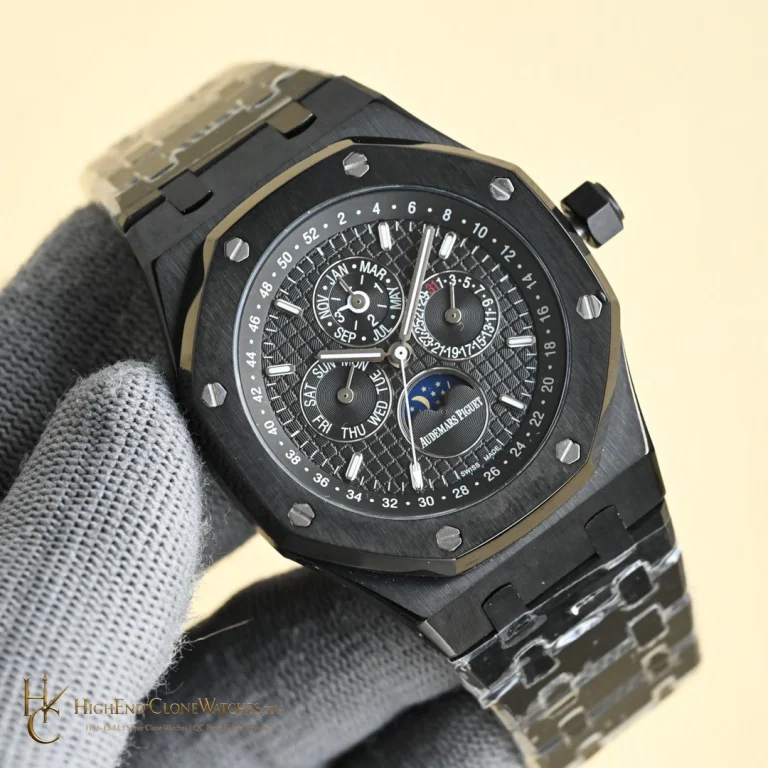 Audemars Piguet Black Ceramic 26579 True Moon Phase super clone watch dial detail