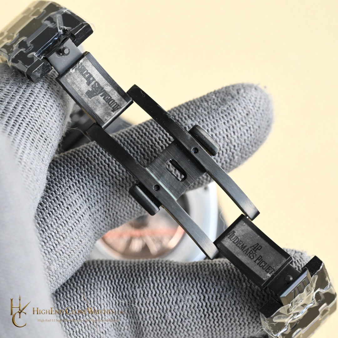 Audemars Piguet Black Ceramic 26579 True Moon Phase super clone watch clasp detail