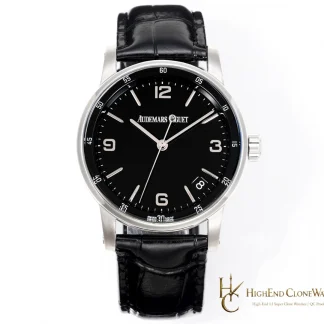 Audemars Piguet Code 11.59 by 15210BC Black Dial 41mm Leather Strap super clone watch front view