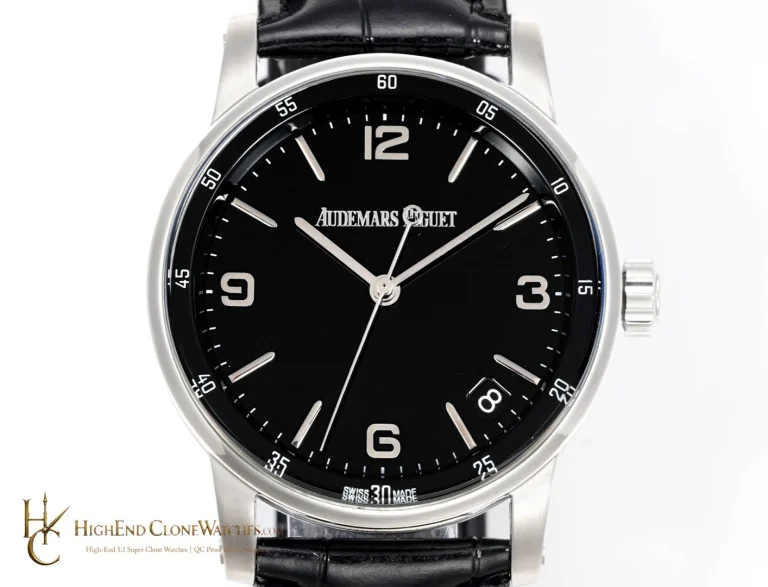 Audemars Piguet Code 11.59 by 15210BC Black Dial 41mm Leather Strap super clone watch dial detail