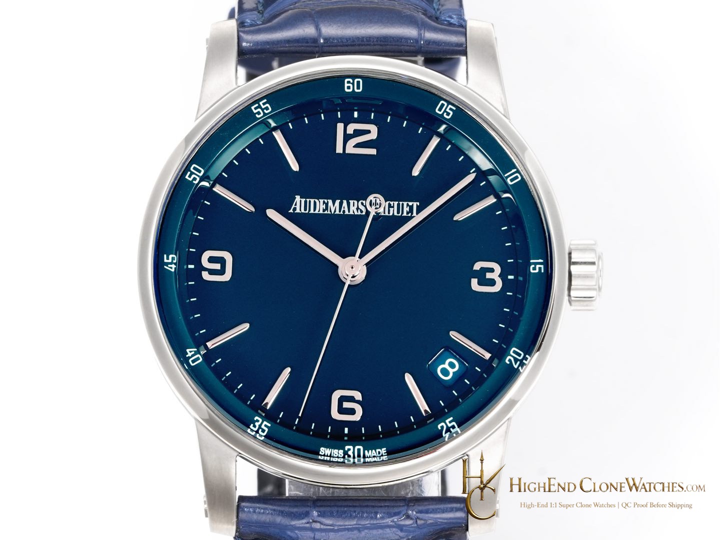Audemars Piguet Code 11.59 by 15210BC Blue Dial 41mm super clone watch dial detail