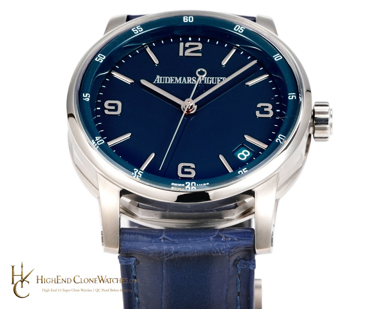 Audemars Piguet Code 11.59 by 15210BC Blue Dial 41mm super clone watch bezel detail