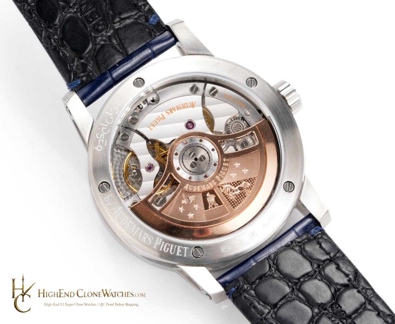Audemars Piguet Code 11.59 by 15210BC Blue Dial 41mm super clone watch angled view