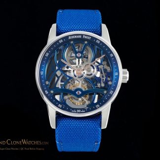 Audemars Piguet Code 11.59 Tourbillon Blue Openworked 26600NB 41mm super clone watch front view