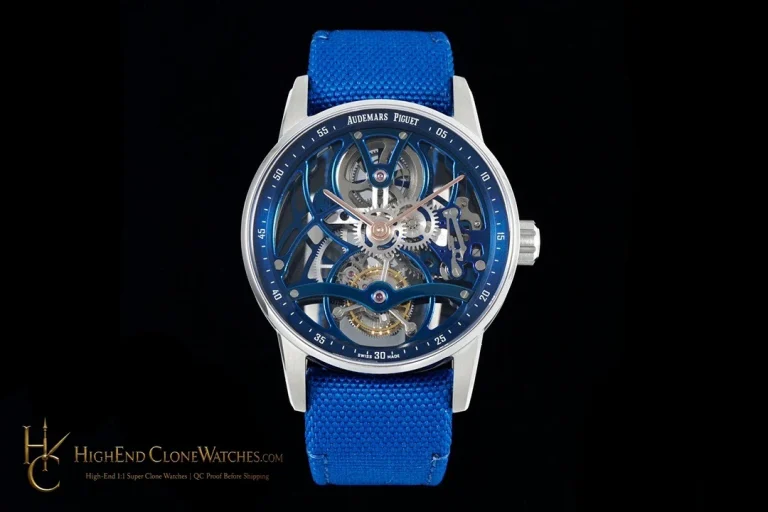 Audemars Piguet Code 11.59 Tourbillon Blue Openworked 26600NB 41mm super clone watch front view