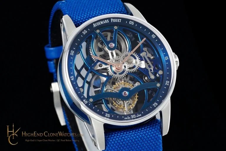 Audemars Piguet Code 11.59 Tourbillon Blue Openworked 26600NB 41mm super clone watch dial detail