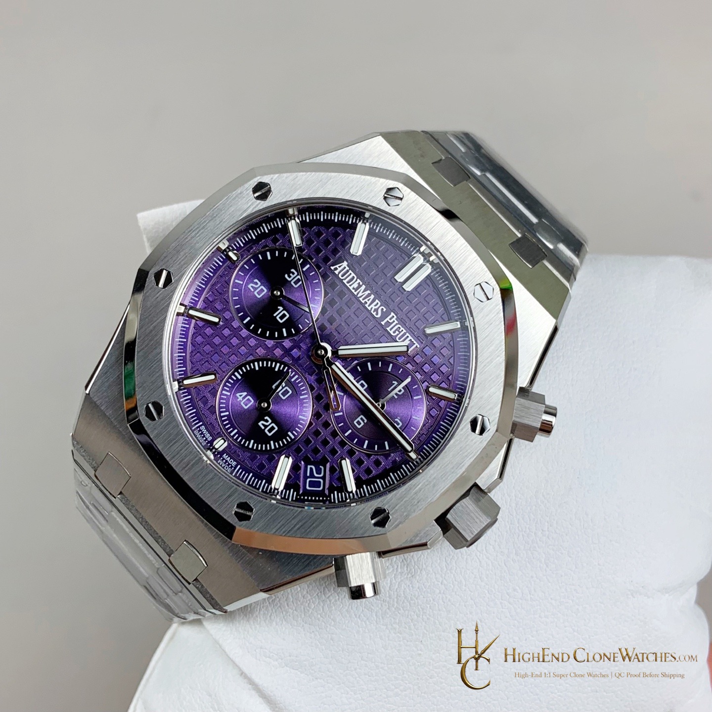 Audemars Piguet Purple Dial 26240 Royal Oak Selfwinding Chronograph super clone watch side case profile