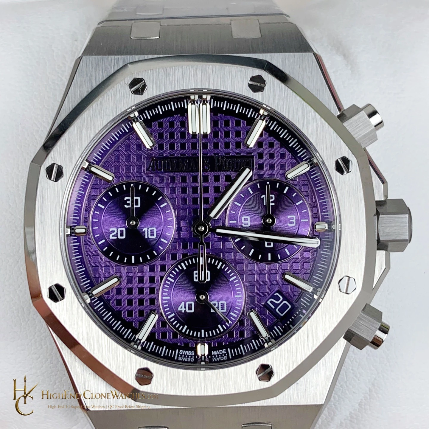 Audemars Piguet Purple Dial 26240 Royal Oak Selfwinding Chronograph super clone watch bracelet or strap fit