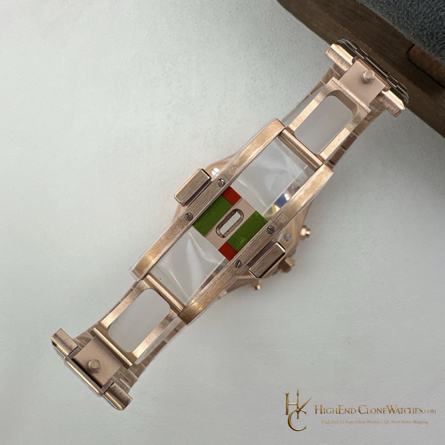 Audemars Piguet Rose Gold Blue Dial 26240 super clone watch wrist shot