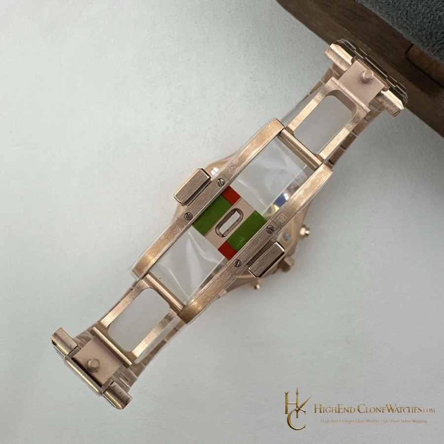 Audemars Piguet Rose Gold Blue Dial 26240 super clone watch wrist shot