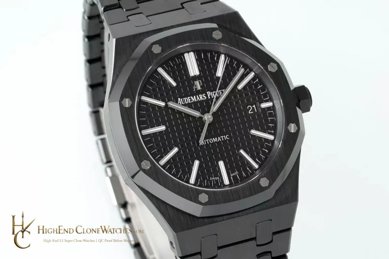 Audemars Piguet Royal Oak 15400 Black Ceramic Black Dial super clone watch dial detail