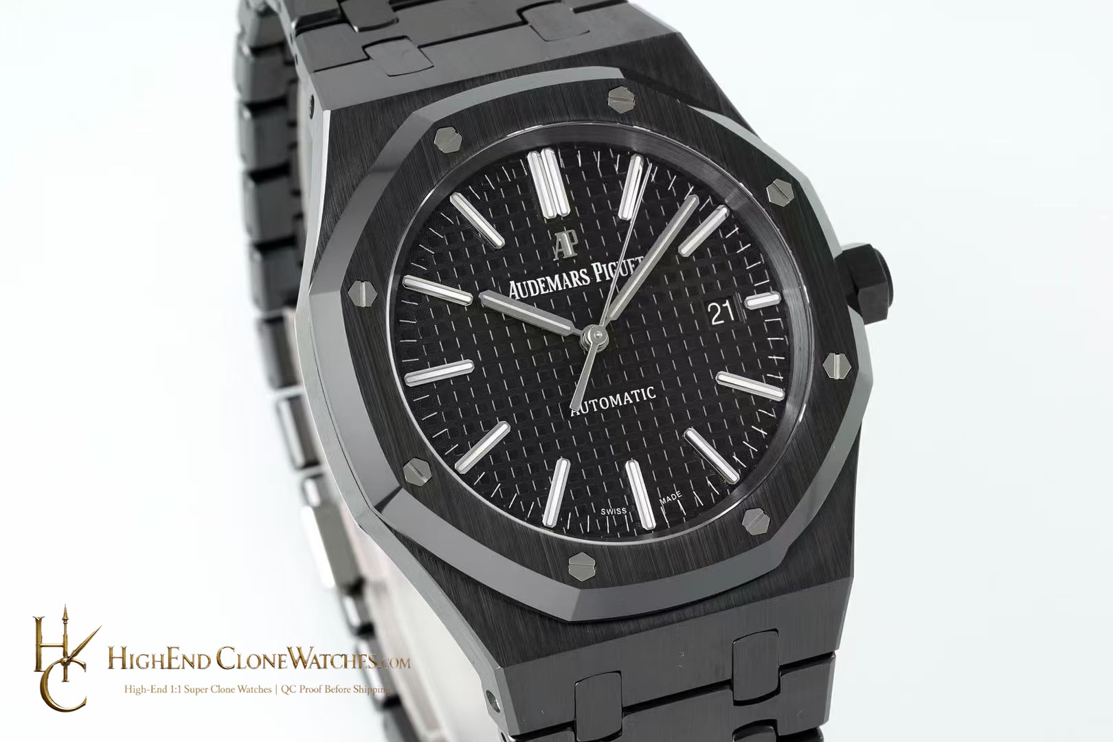 Audemars Piguet Royal Oak 15400 Black Ceramic Black Dial super clone watch dial detail