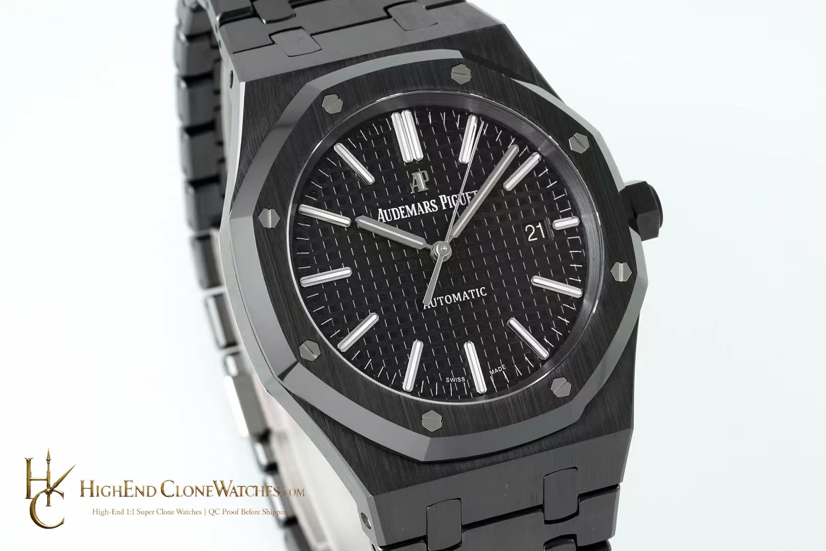 Audemars Piguet Royal Oak 15400 Black Ceramic Black Dial super clone watch dial detail