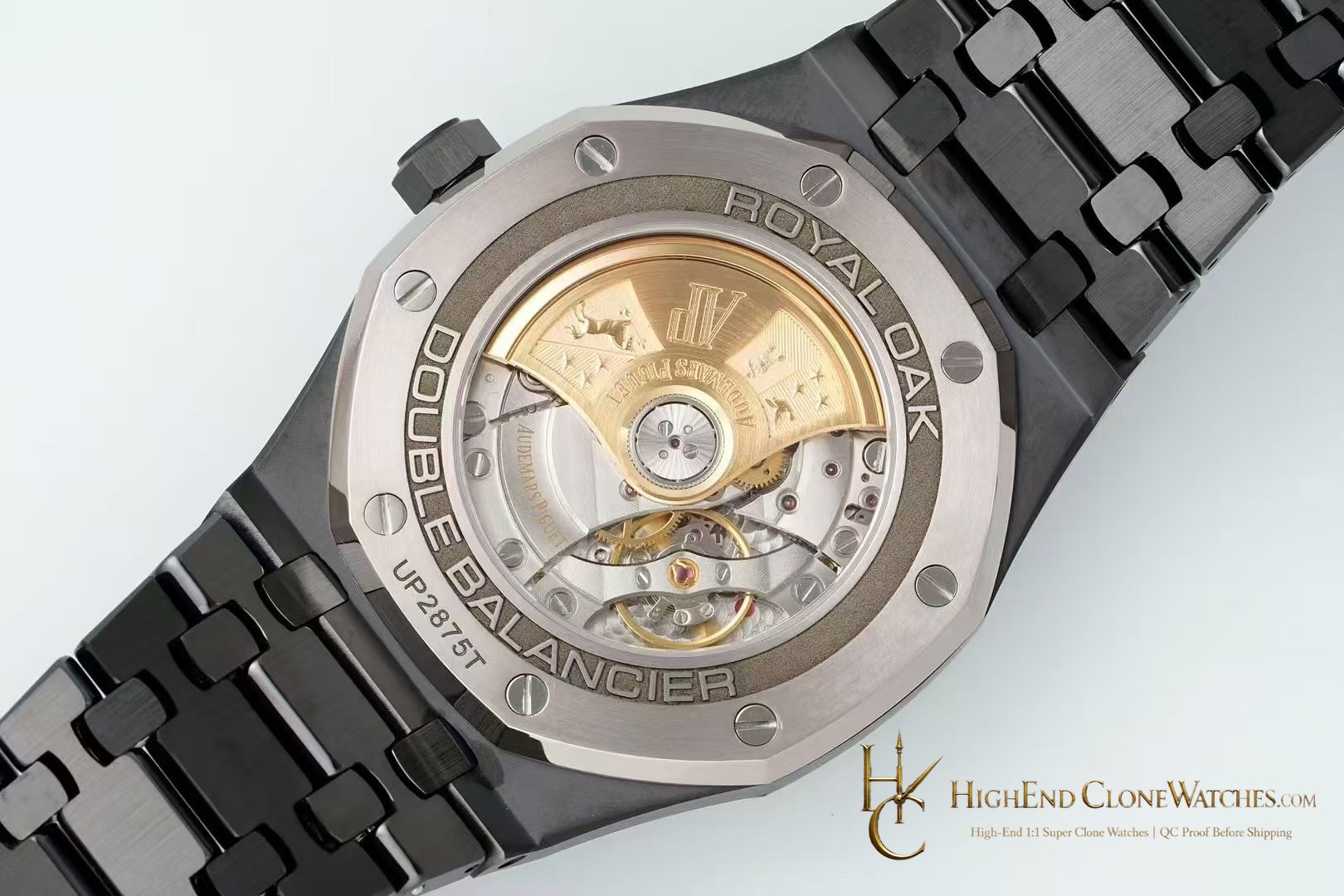 Audemars Piguet Royal Oak 15400 Black Ceramic Black Dial super clone watch wrist shot