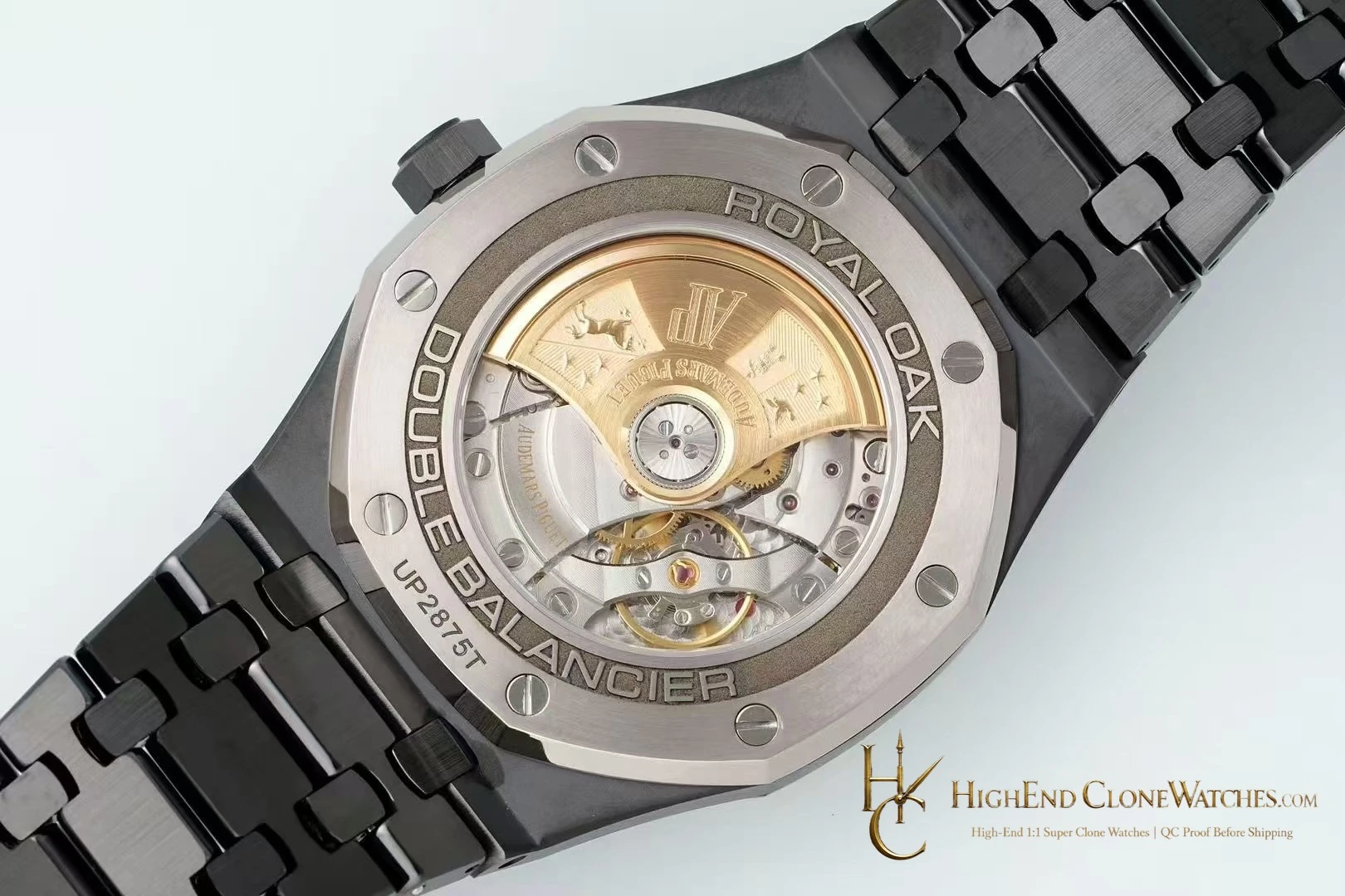 Audemars Piguet Royal Oak 15400 Black Ceramic Black Dial super clone watch wrist shot