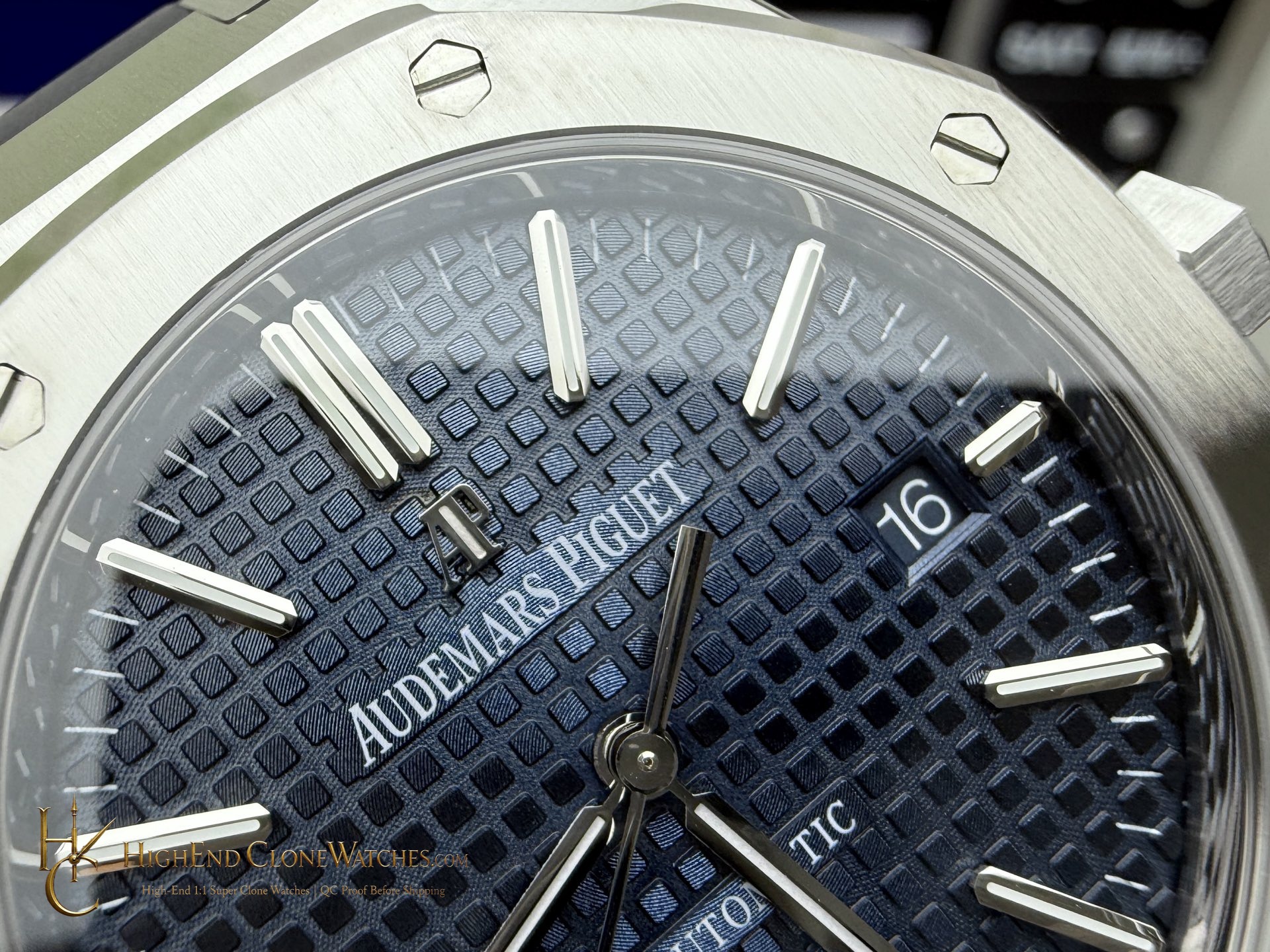 Audemars Piguet Royal Oak 15400 Blue Dial Rubber Strap super clone watch bracelet or strap fit