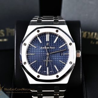 Audemars Piguet Royal Oak 15400 Blue Dial super clone watch front view