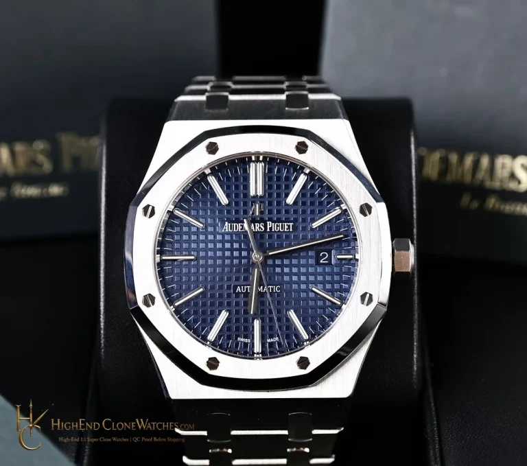 Audemars Piguet Royal Oak 15400 Blue Dial super clone watch front view