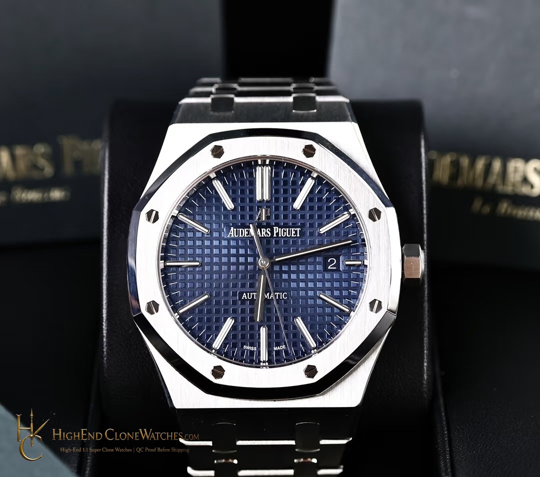 Audemars Piguet Royal Oak 15400 Blue Dial super clone watch front view
