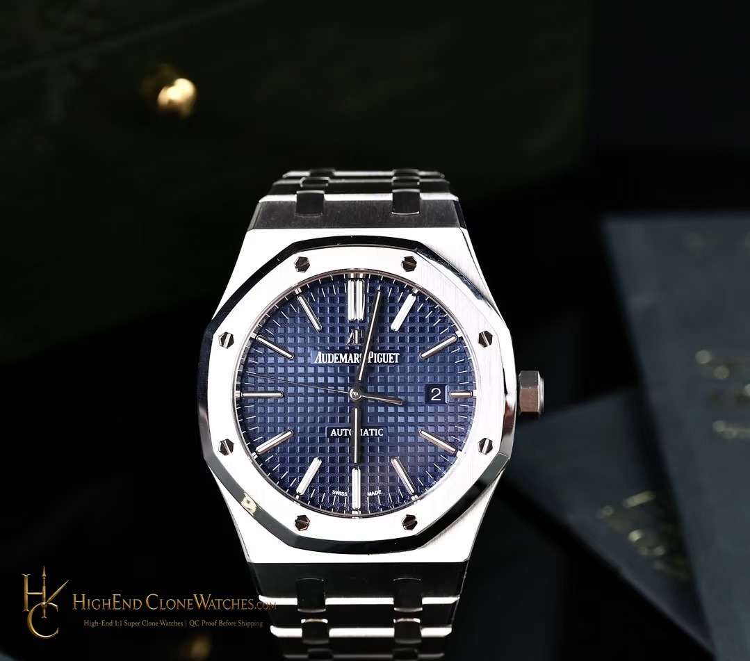 Audemars Piguet Royal Oak 15400 Blue Dial super clone watch side case profile