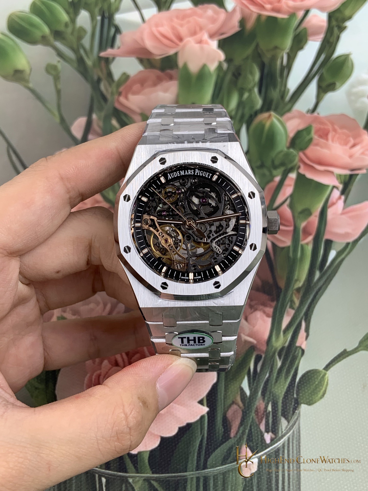 Audemars Piguet Royal Oak 15407 Skeleton Dial super clone watch front view