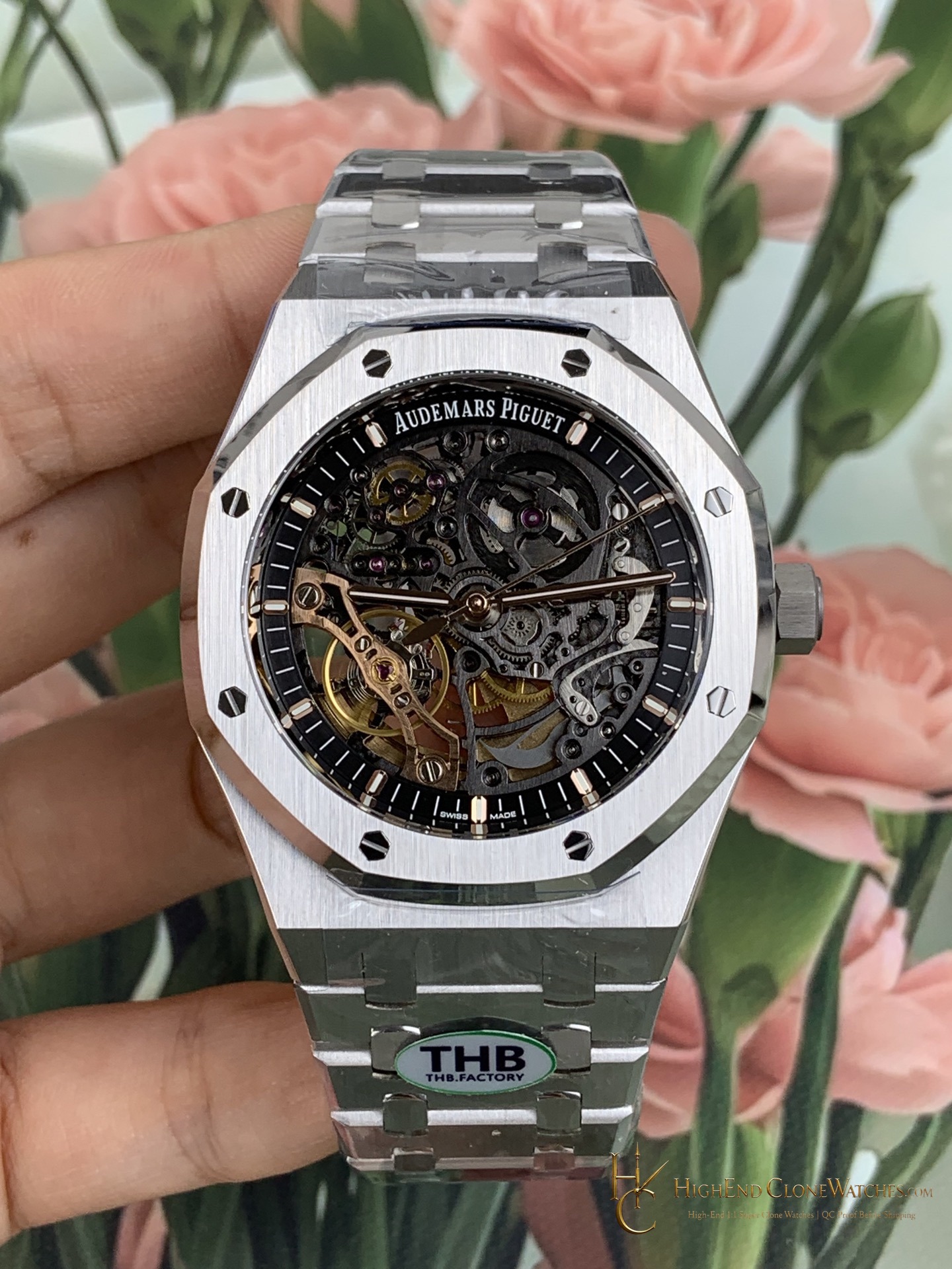 Audemars Piguet Royal Oak 15407 Skeleton Dial super clone watch side case profile