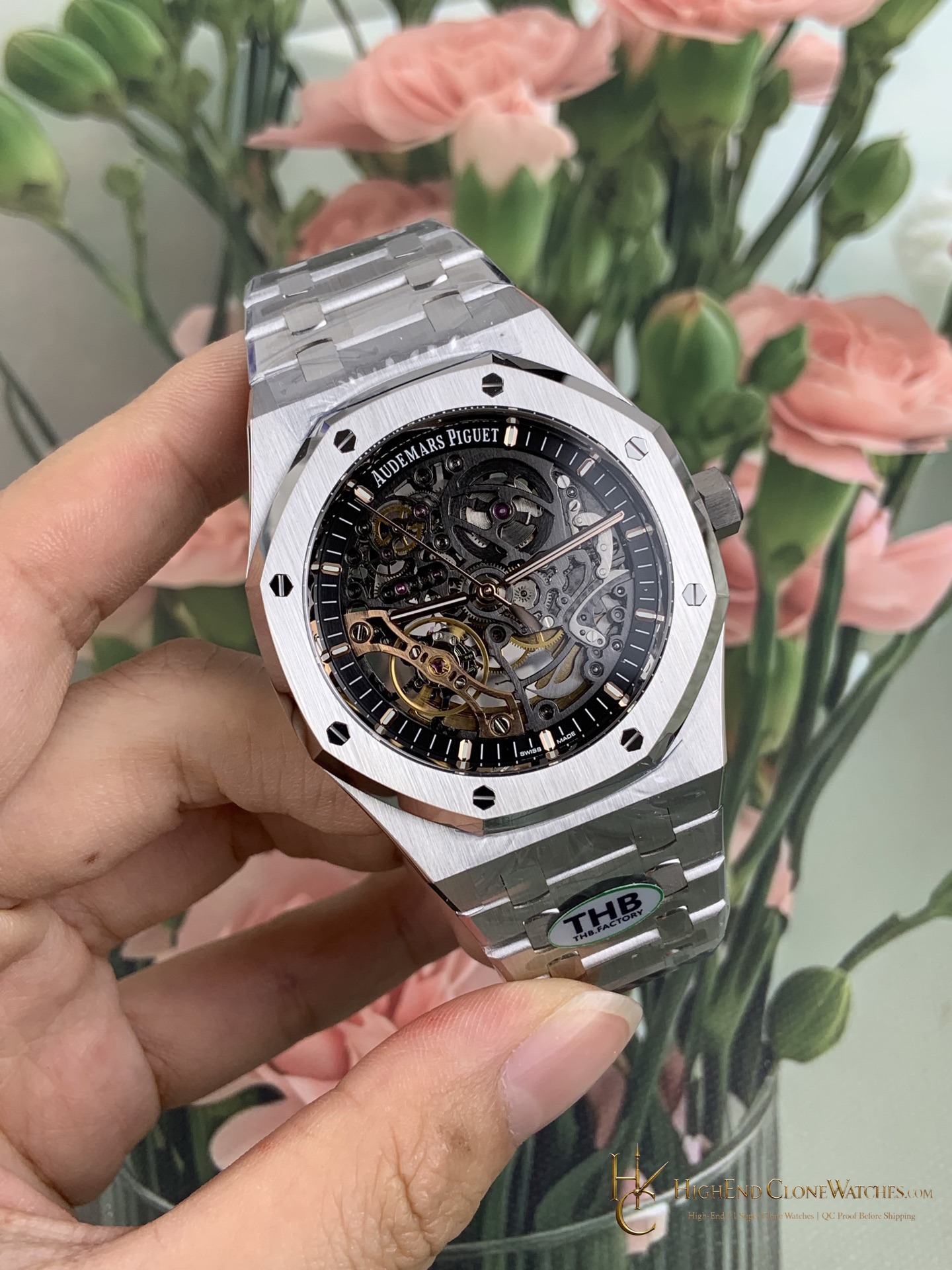 Audemars Piguet Royal Oak 15407 Skeleton Dial super clone watch bracelet or strap fit