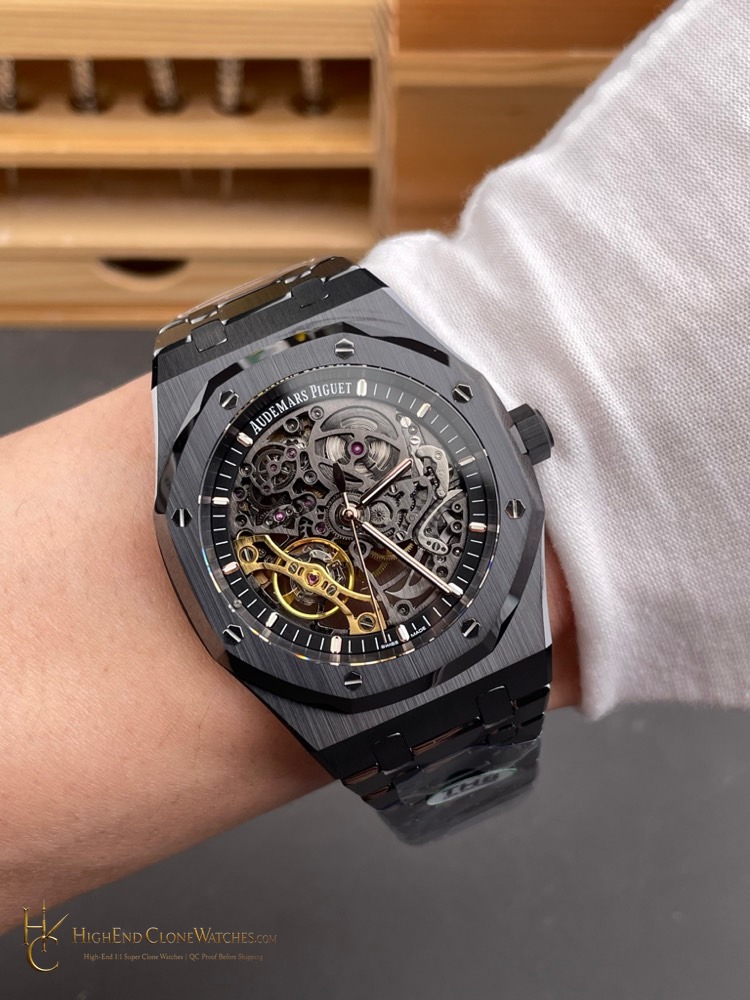 Audemars Piguet Royal Oak 15416 Skeleton Dial super clone watch side case profile