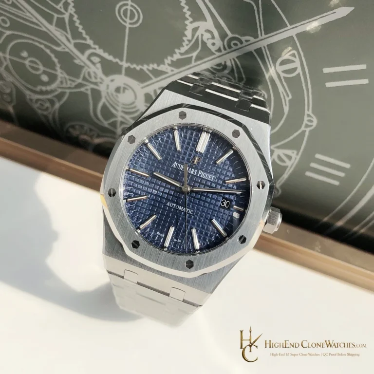 Audemars Piguet Royal Oak 15450 Blue Dial 37mm super clone watch dial detail