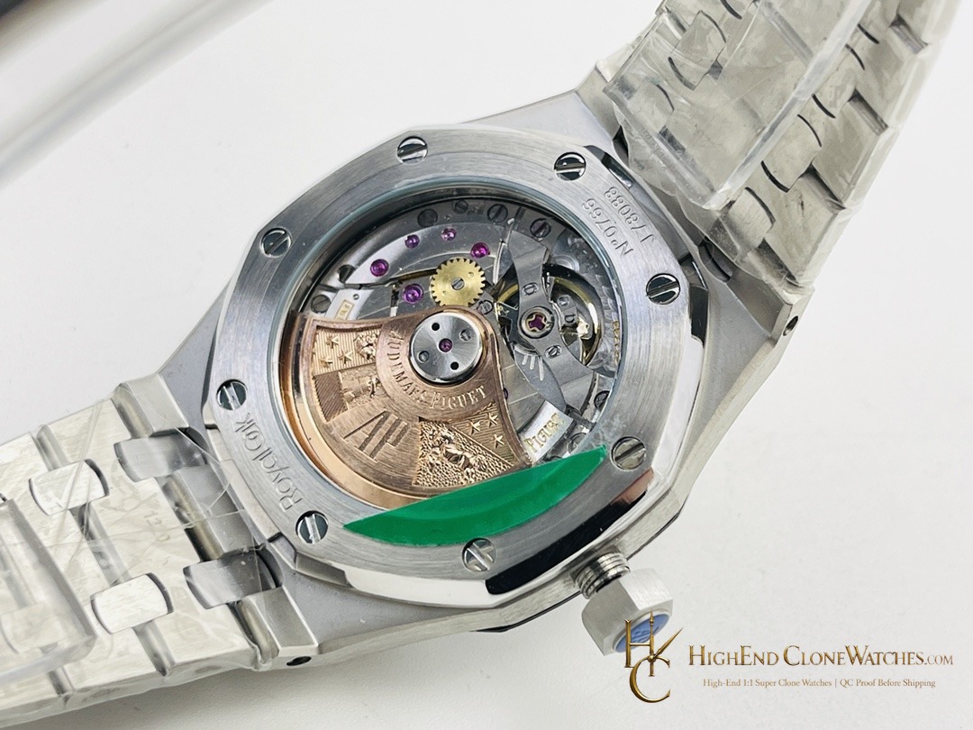 Audemars Piguet Royal Oak 15451ST Black Dial 37mm super clone watch caseback detail