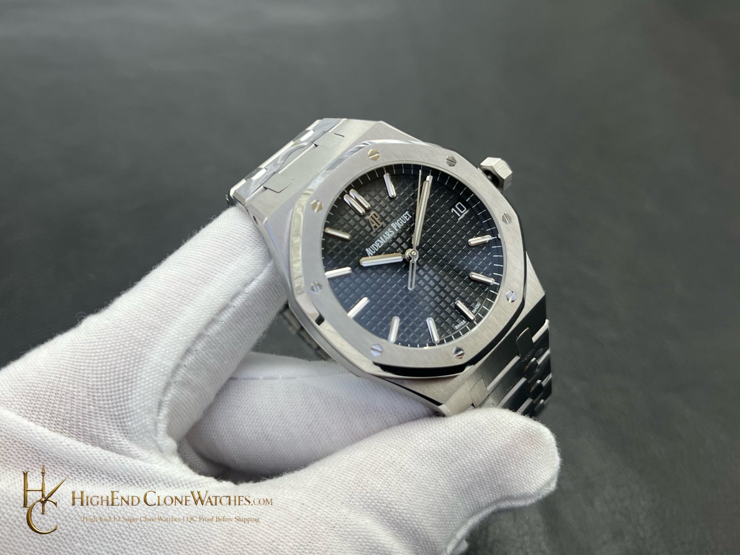 Audemars Piguet Royal Oak 15500 Black Dial super clone watch side case profile