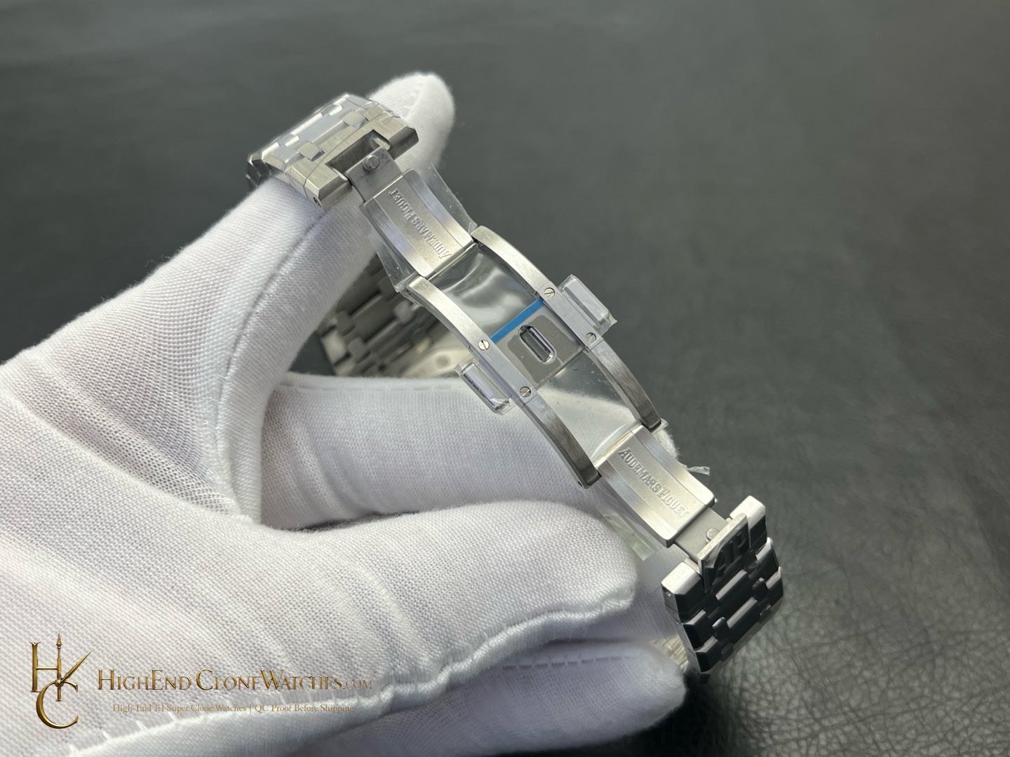 Audemars Piguet Royal Oak 15500 Black Dial super clone watch angled view