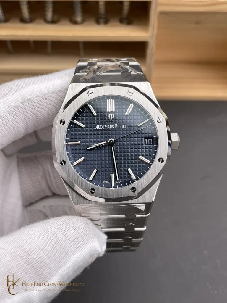 Audemars Piguet Royal Oak 15500 Blue Dial super clone watch front view