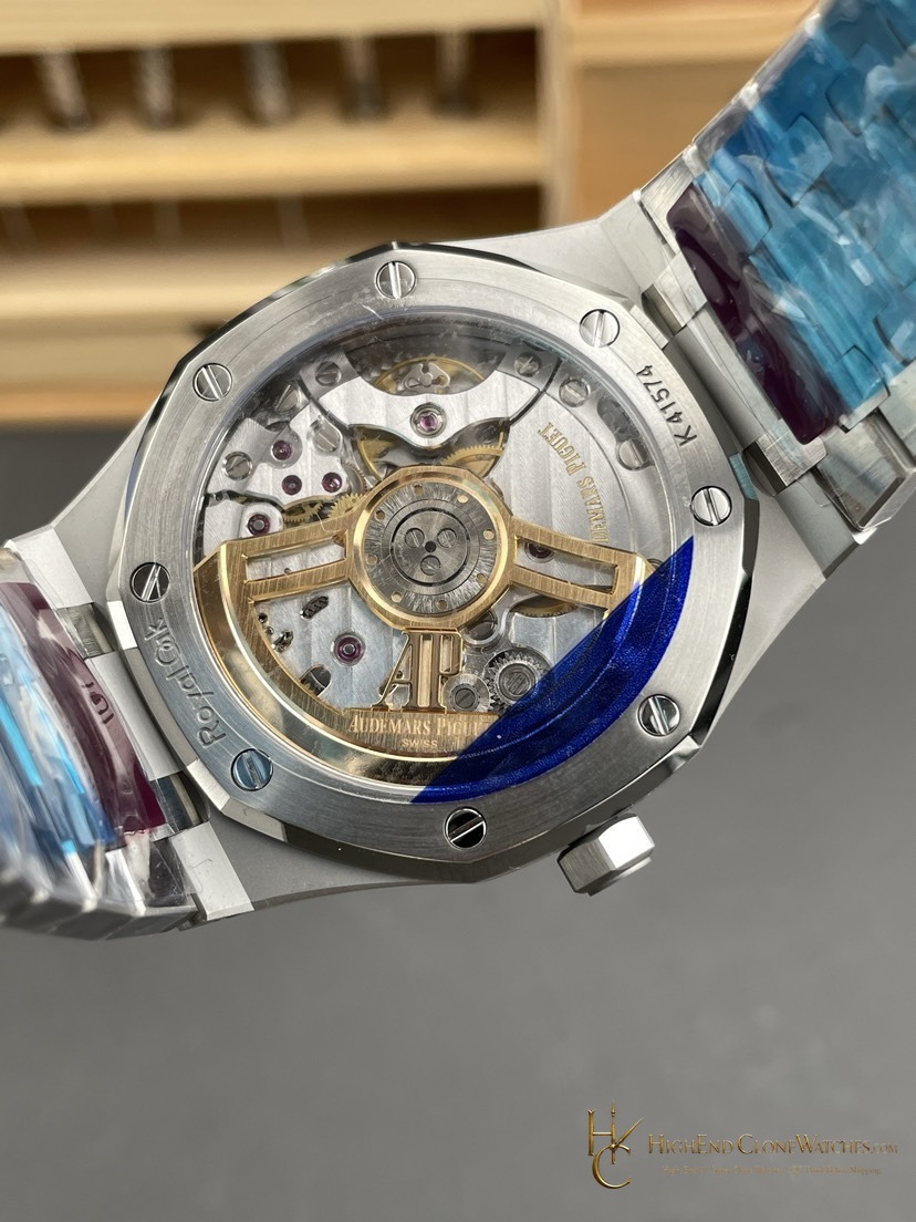 Audemars Piguet Royal Oak 15500 Blue Dial super clone watch caseback detail