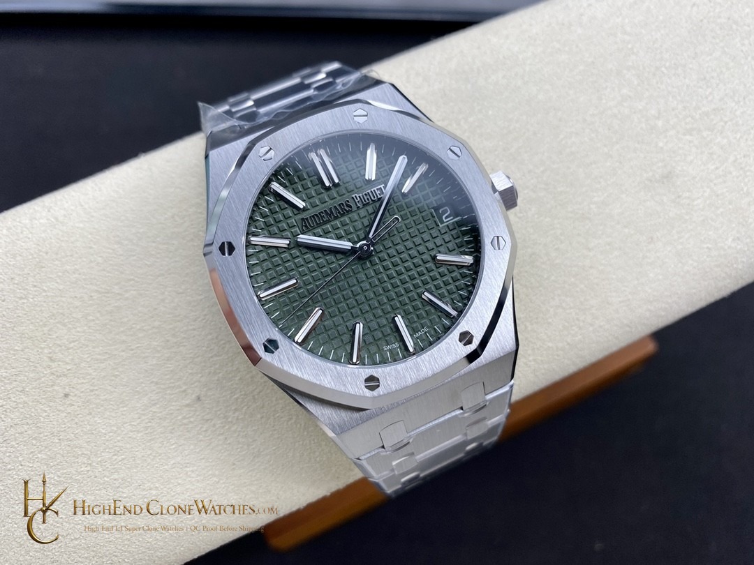 Audemars Piguet Royal Oak 15510 Green Dial 41mm Selfwinding super clone watch side case profile