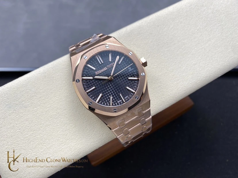 Audemars Piguet Royal Oak 15510 Rose Gold Black Dial 41mm super clone watch side case profile