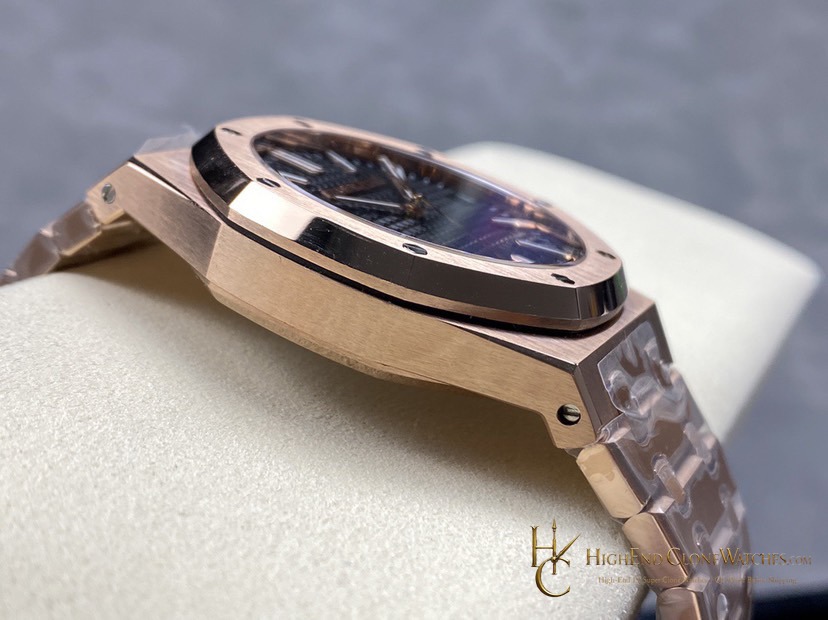 Audemars Piguet Royal Oak 15510 Rose Gold Black Dial 41mm super clone watch clasp detail