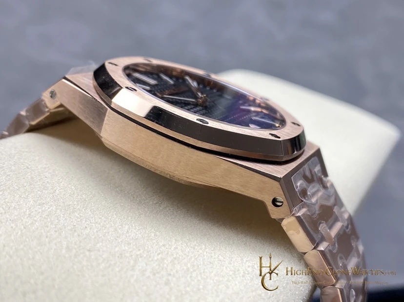 Audemars Piguet Royal Oak 15510 Rose Gold Black Dial 41mm super clone watch clasp detail