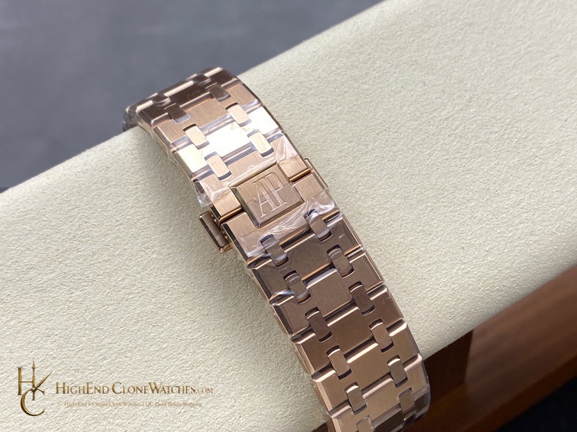 Audemars Piguet Royal Oak 15510 Rose Gold Black Dial 41mm super clone watch angled view