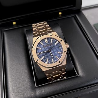 Audemars Piguet Royal Oak 15510 Rose Gold Blue Dial 41mm super clone watch front view