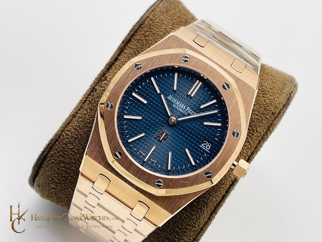 Audemars Piguet Royal Oak 18K Gold 15202BA 39mm super clone watch bezel detail
