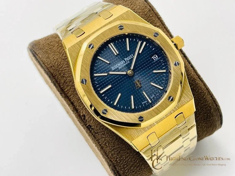 Audemars Piguet Royal Oak 18K Gold 15450BA Blue Dial 37mm super clone watch dial detail