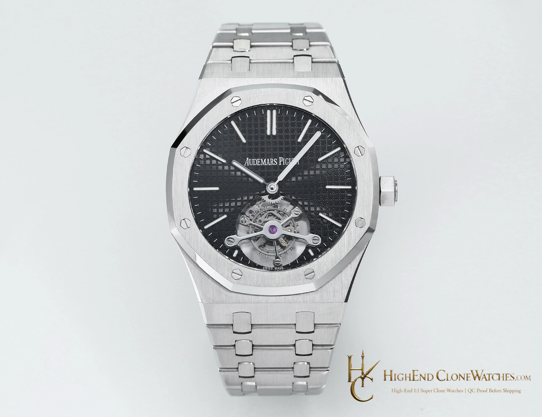 Audemars Piguet Royal Oak 26512ST Black Tourbillon Dial 41mm super clone watch front view