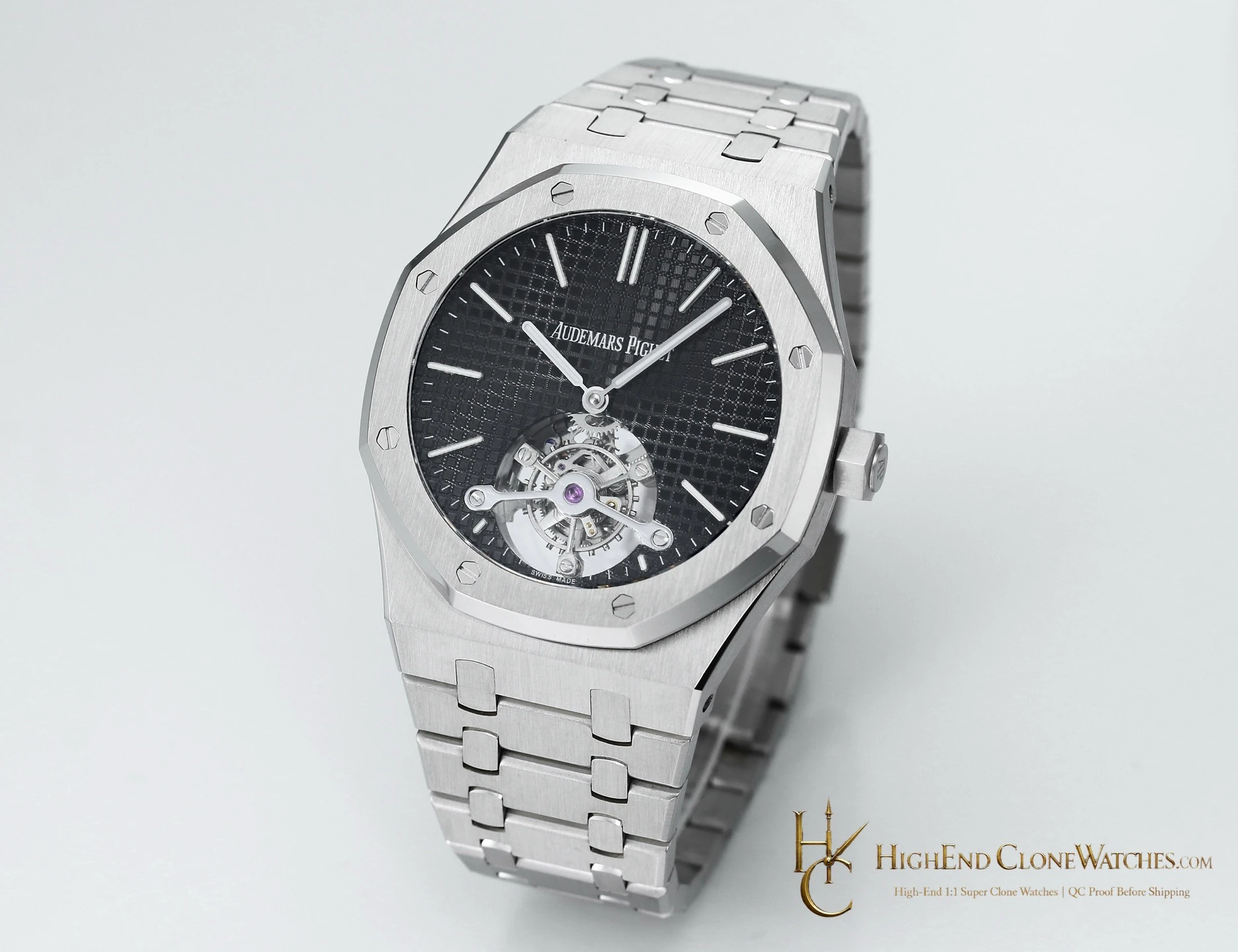 Audemars Piguet Royal Oak 26512ST Black Tourbillon Dial 41mm super clone watch dial detail